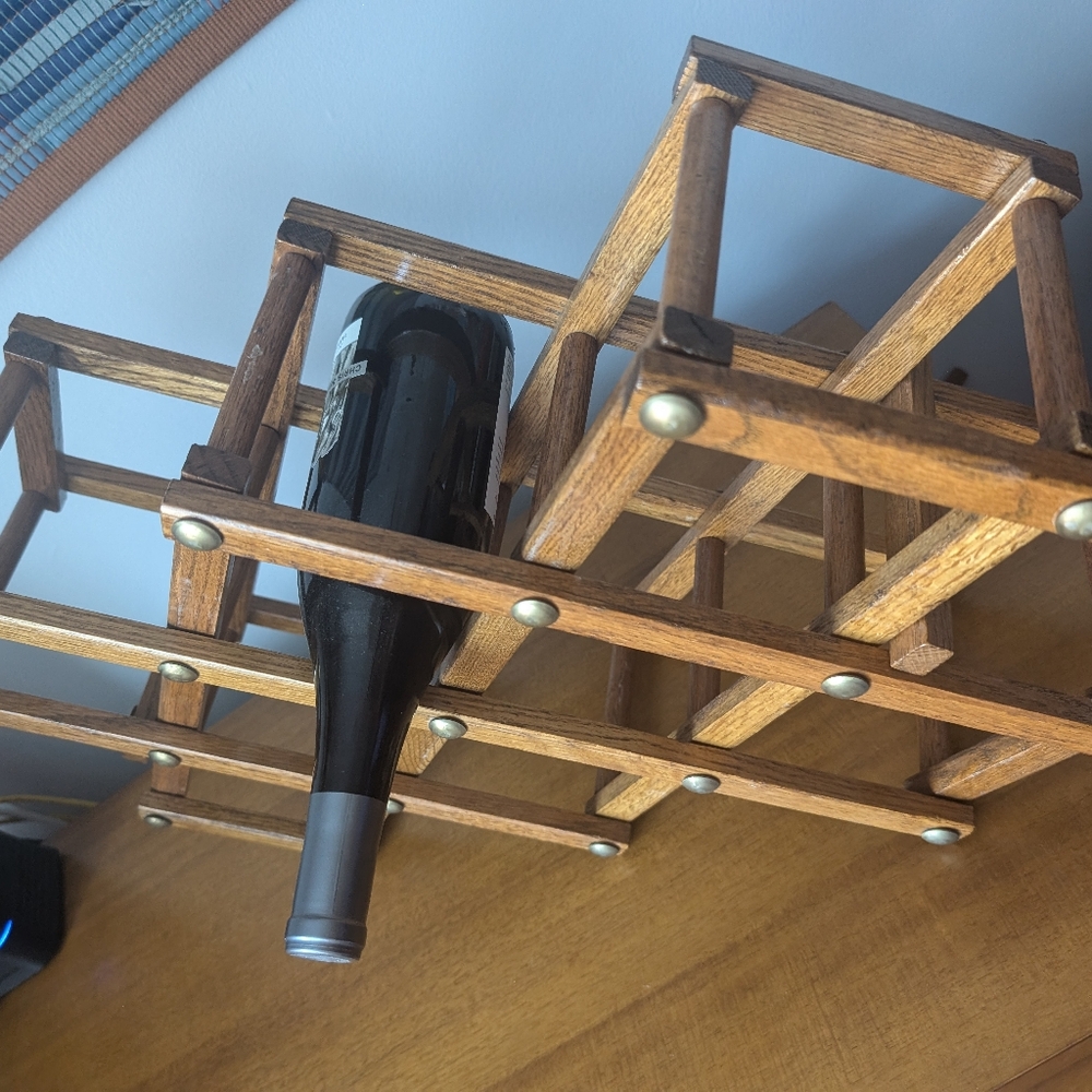 Vintage Collapsible Wood Wine Rack - Picture 9 of 9